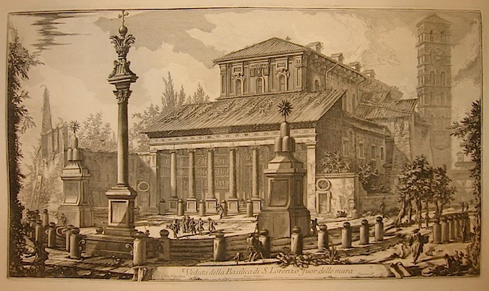 Piranesi Giovanni Battista (1720-1778) Veduta della basilica di S. Lorenzo fuor delle mura 1870 ca. Roma 